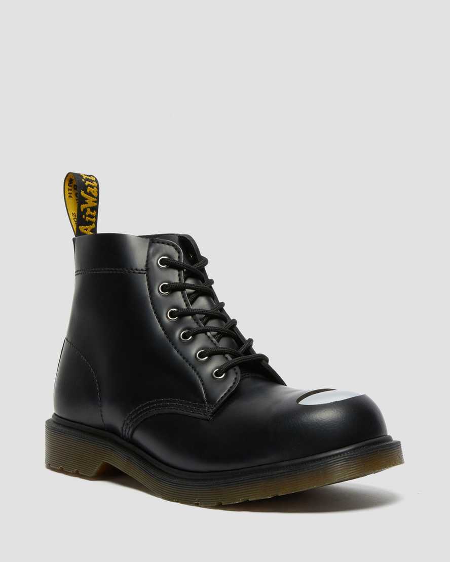 Dr. Martens 101 Exposed Steel Toe Deri Kadın Ayak Bileği Botları - Bot Siyah |WENQK1358|